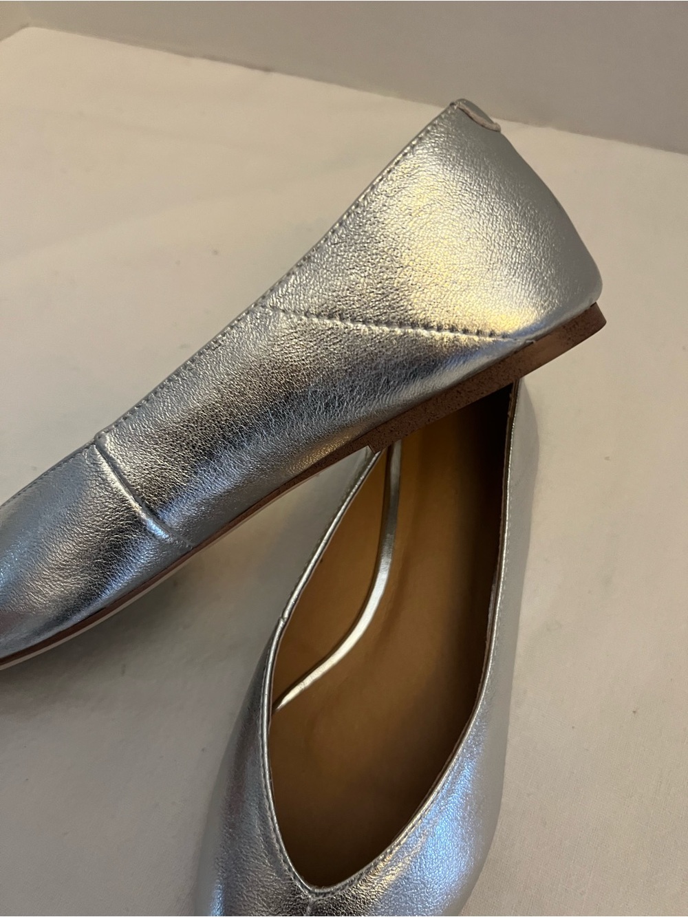 Tony Bianco Silver Pointed-Toe Flats - Picture 4 of 5
